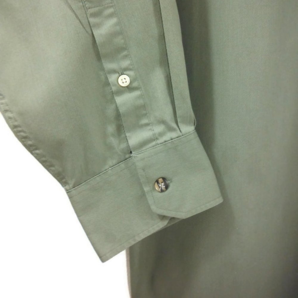 Joseph Abboud Mens Olive Green Button Front Shirt - Picture 6 of 8